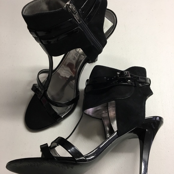 Marc Fisher Black Ankle Strap Heeled Sandals  - Picture 4 of 5